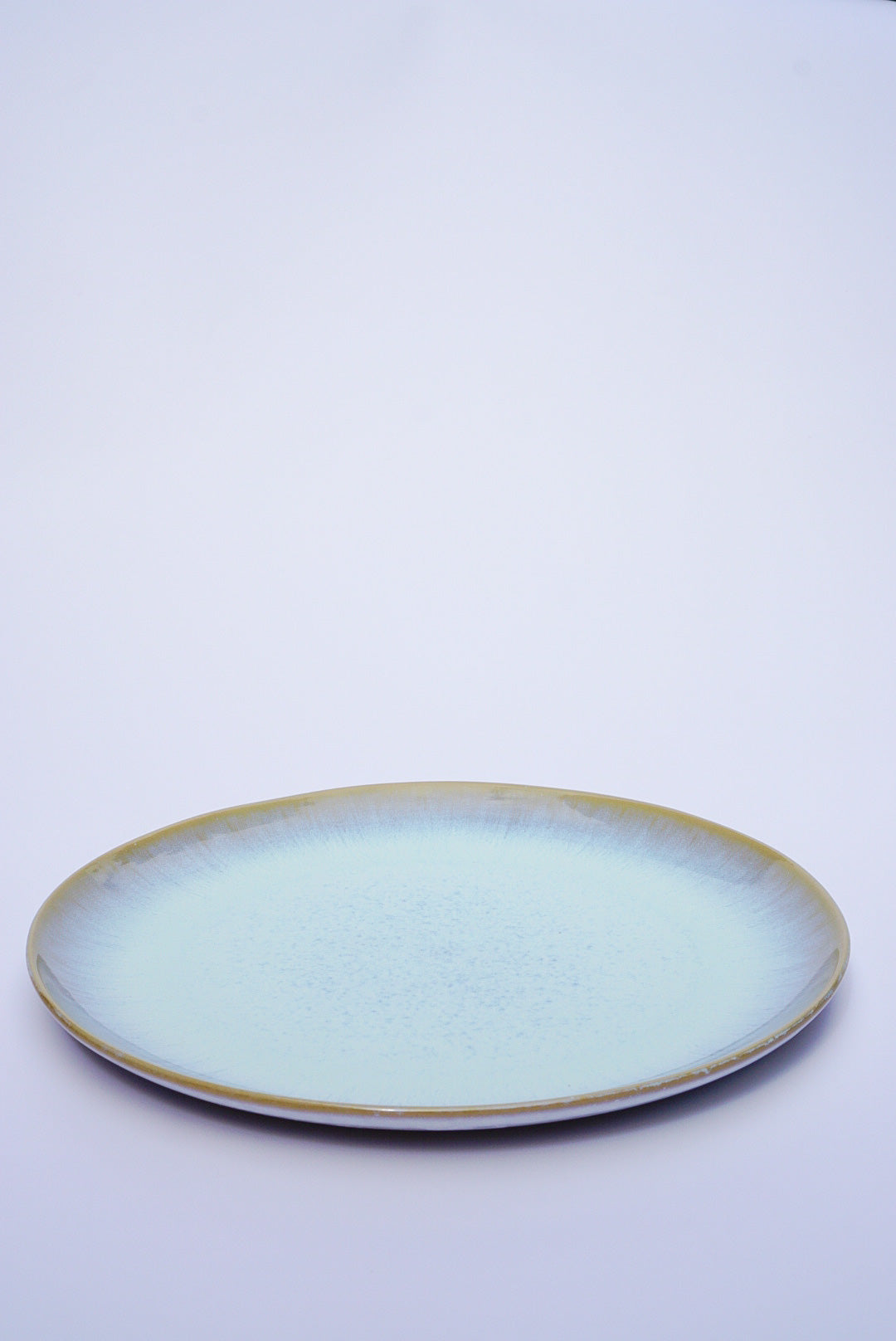 Handmade Large Ceramic Ice Blue Glaze Dinner Plate 28cm