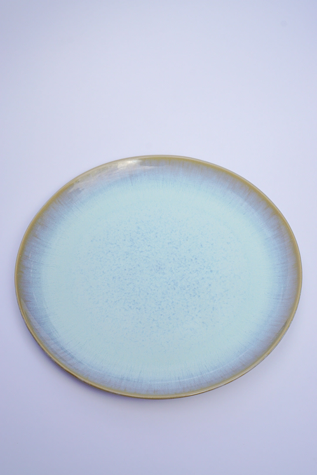 Handmade Large Ceramic Ice Blue Glaze Dinner Plate 28cm