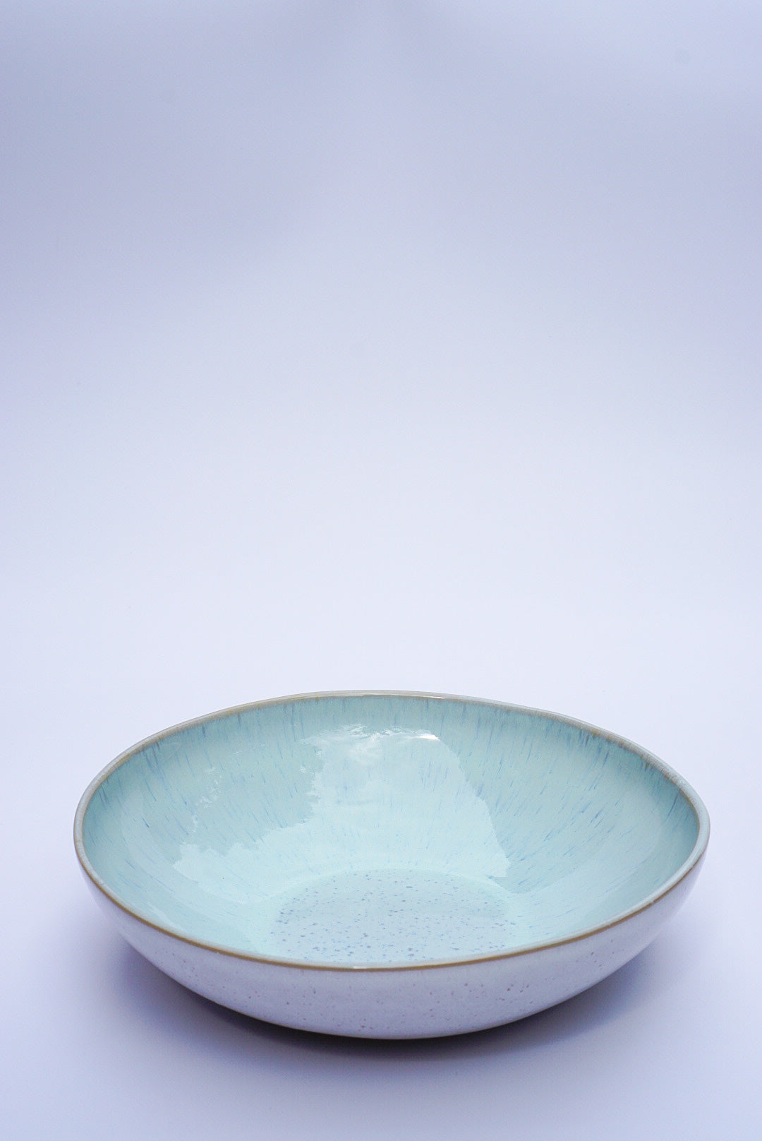 Handmade Ceramic Ice Blue Glaze Pasta Bowl