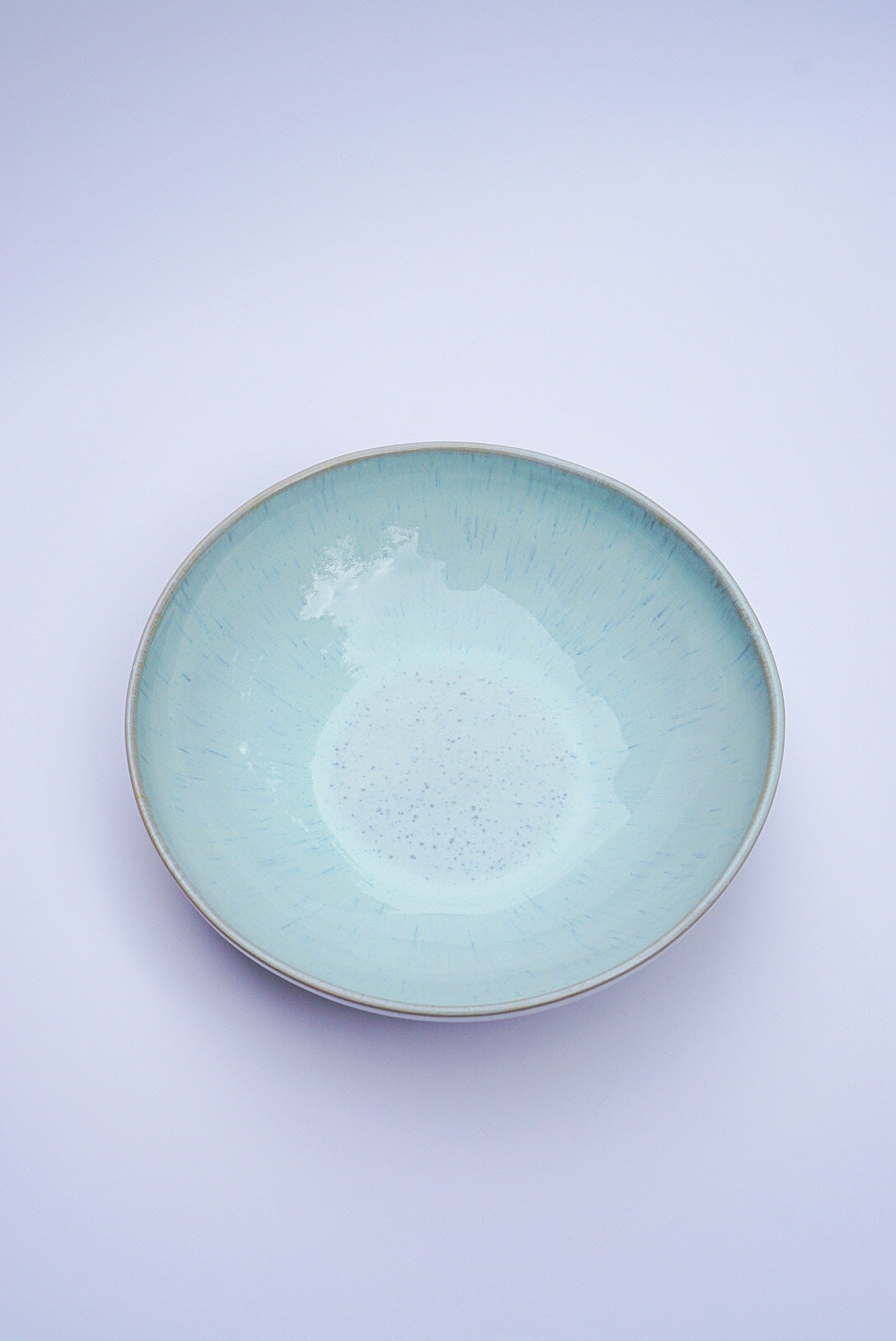 Handmade Ceramic Ice Blue Glaze Pasta Bowl