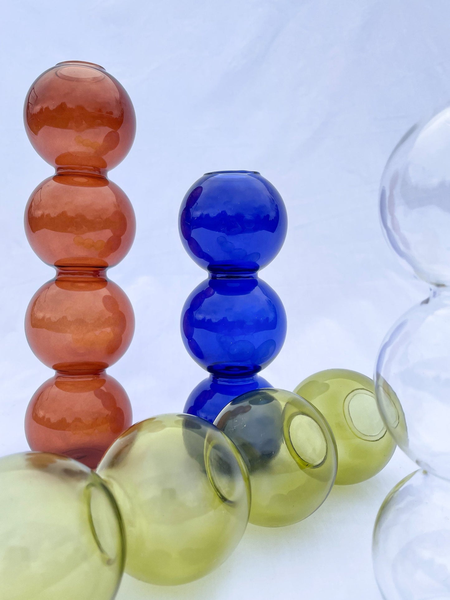 Assorted Coloured Glass Bubble Vase